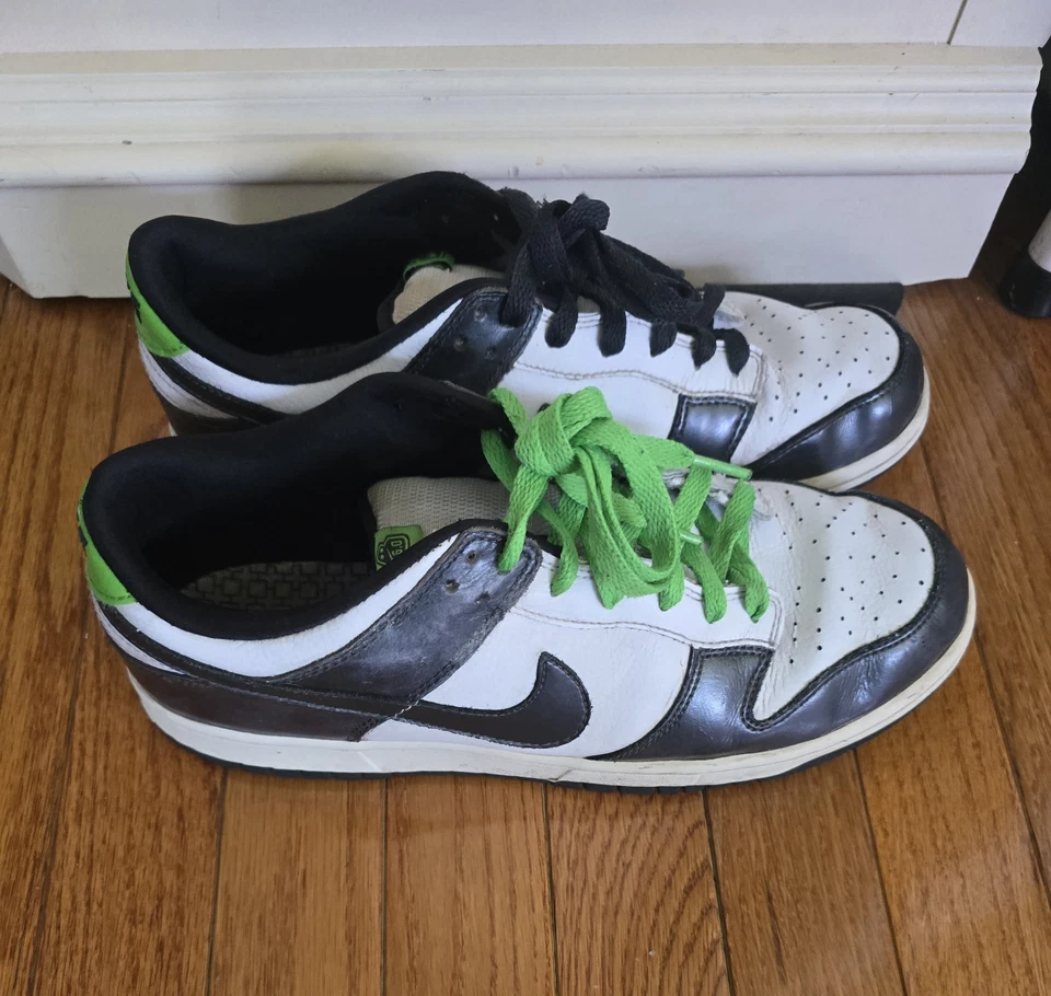 Nike Dunk Low 6.0 2008 talla 10.5 negro/blanco/verde Foto 2 de 4