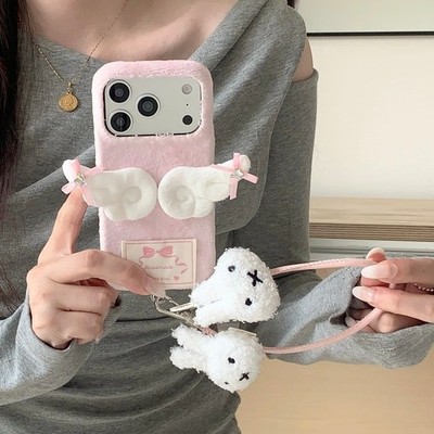 Pink Fuzzy Angel Wings Miffy Rabbit Phone Case with Charm for iPhone 13-17ProMax | eBay Pink Fuzzy Angel Wings Miffy Rabbit Phone Case with Charm for iPhone 13-17ProMax | eBay
