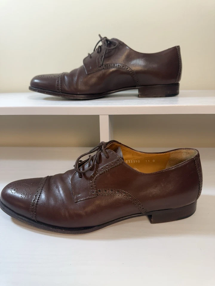 Polo Ralph Lauren Made in Italy Tan Brown Casual Oxford Dress Shoes Size 11 D - Image 3 of 4