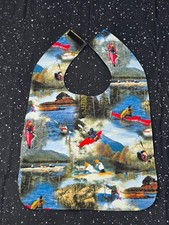 Handmade Adult Special Needs bib quilted River kayaks Adventure sports scenic