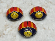 KOYO TIN METAL LITHO LADYBUG 2" ROLLING FRICTION TOY LOT OF 3 VINTAGE JAPAN