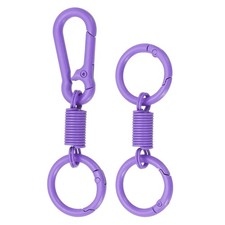 Keychain Clips with O Rings, 2Pcs Quick Release Key Chain Rings, Purple