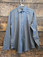 Arrow Long Sleeve Fitted Stretch Blue Dress Shirt - Size XL 17-17 1/2, 34/35