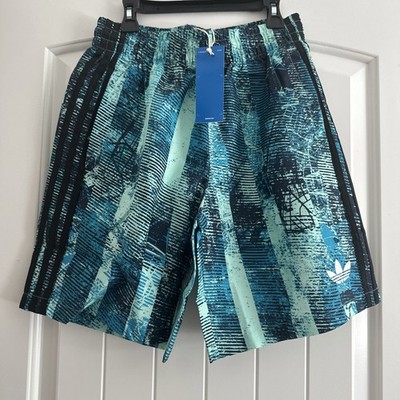 NWT Adidas Men's multi color blue swim trunks size small with pockets 