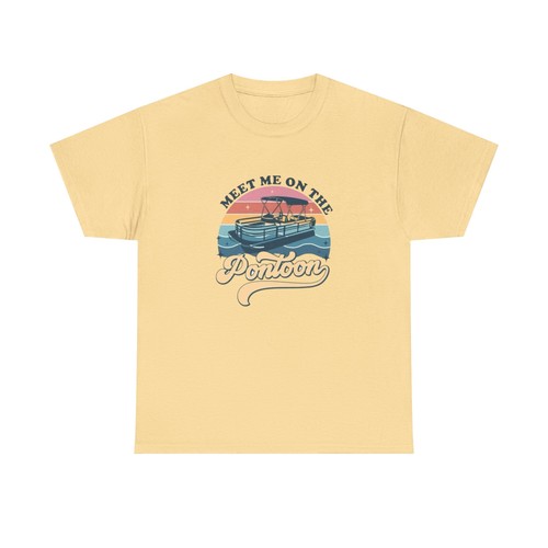 Meet Me On The Pontoon Boat Graphic T Shirt Unisex Heavy Cotton Tee - Picture 10 of 17