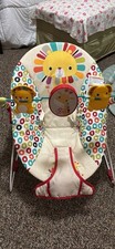 Bright Starts Multicolor Portable Baby Bouncer with Lion  Elephant Toy Bar