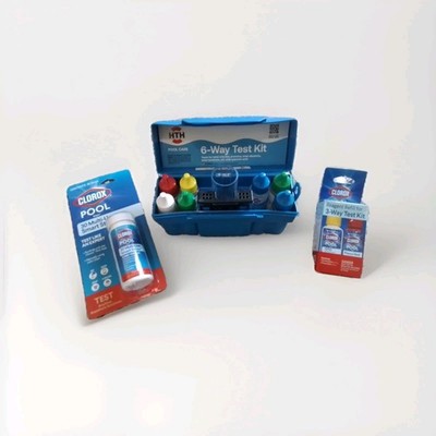 HTH Pool Care 6-Way Test Kit for Swimming Pools, 30x Test Strips, Refill Kit