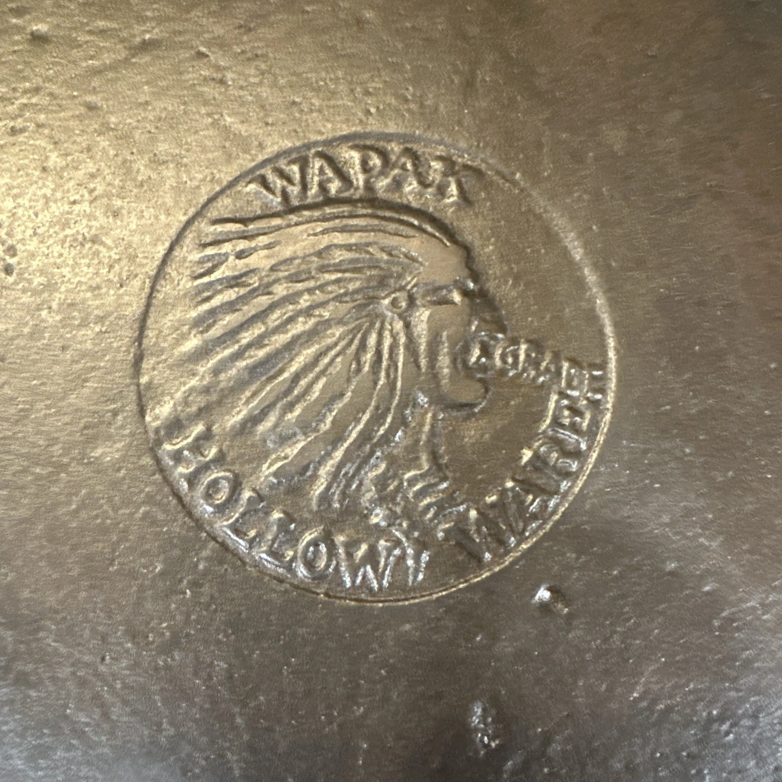 Vintage Wapak Cast Iron Indian Head Skillet #8 - Restored