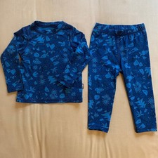 REI Co-op Baselayer Set Baby Toddler Kids Blue Woodland Creature Long Sleeve 18M
