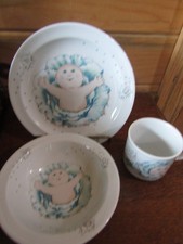 1st EDITION Vintage CABBAGE PATCH KIDS Royal Worcester PLATE BOWL CUP SET - 1984