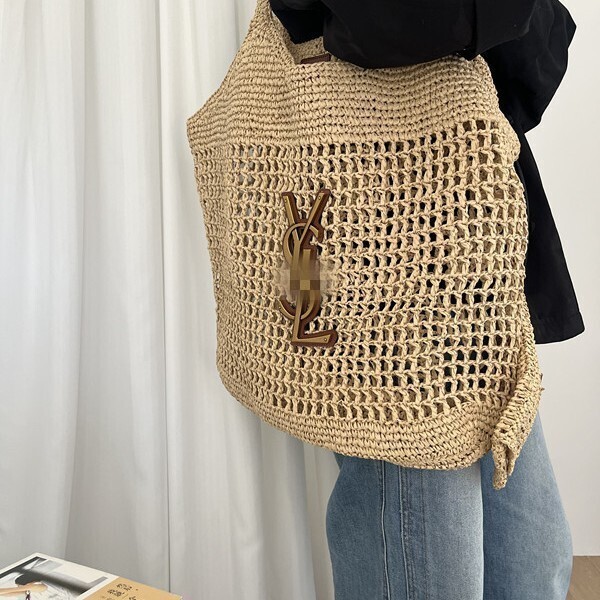 Borsa donna tessuto a Y borsa vacanze spiaggia grande capacità tote bag slbag