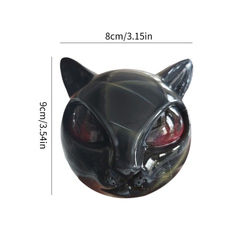 Luxury Black Cat Stone Sculpture Resin Desktop Ornament Elegant Home Decor - Picture 8 of 18