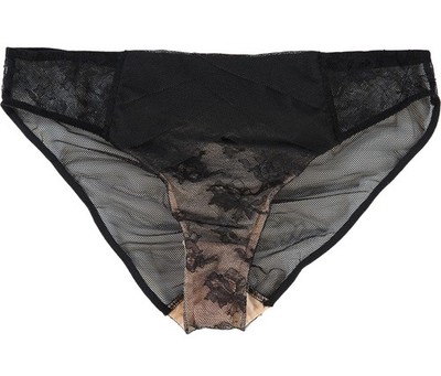 CHANTAL THOMASS Floral Lace Brief Nude/Black Size XL BNWT