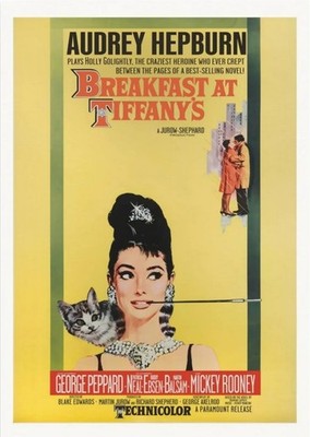 Breakfast at Tiffany s Audrey Hepburn Vintage Movie Poster Framed 24x36