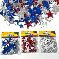 360Pcs Red Blue Silver Star Foam Stickers Patriotic Decoration Self Adhesive Gli