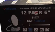 Volisun 6 Inch Recessed Slim Panel Light 5CCT LED 13W 1080Lm (12 Pack) New