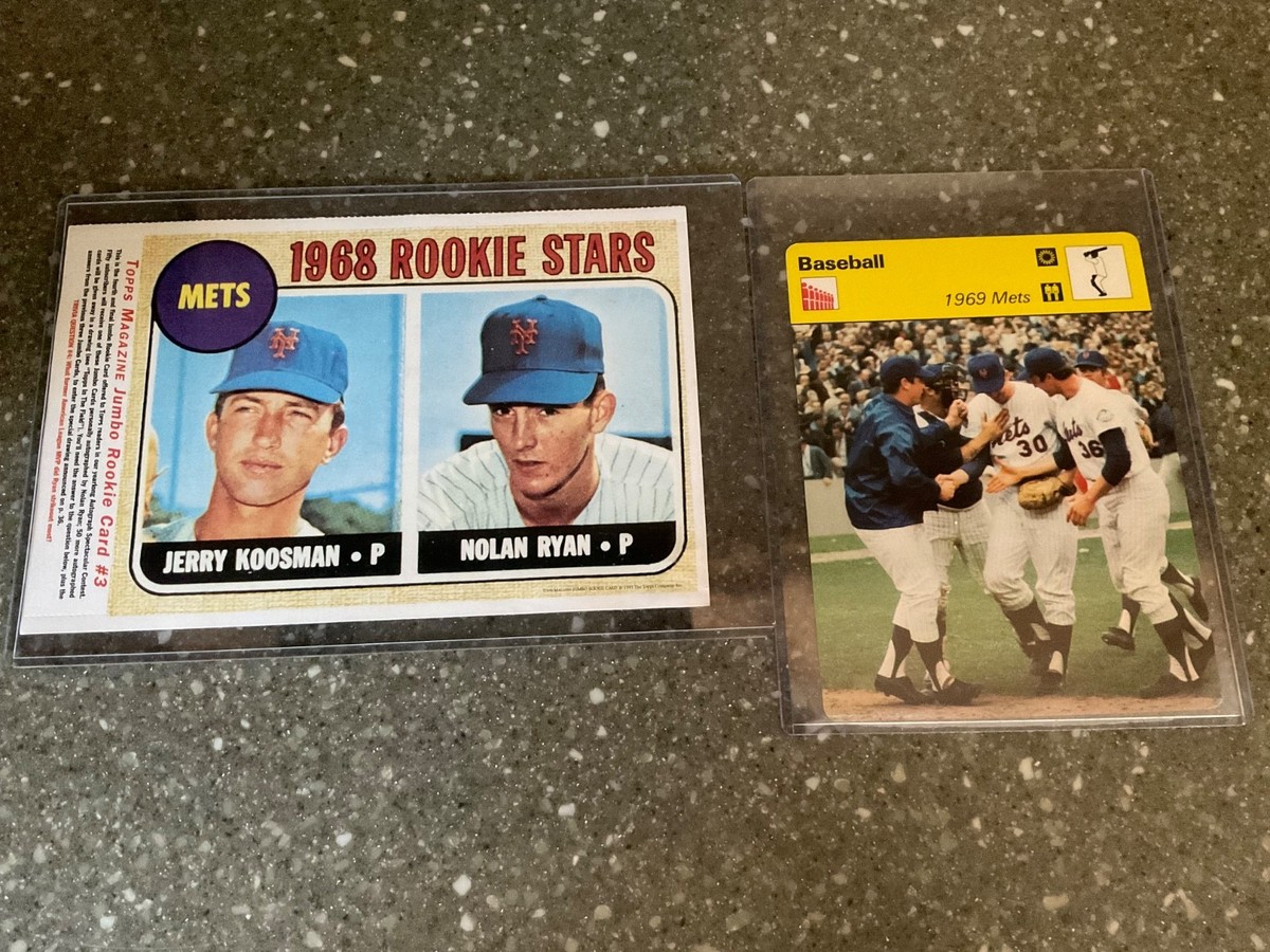 rare nolan ryan cards 2 NOLAN RYAN Jumbo Cards : 1968 Rookie & 1969 Amazing METS printed in Japan  Rare