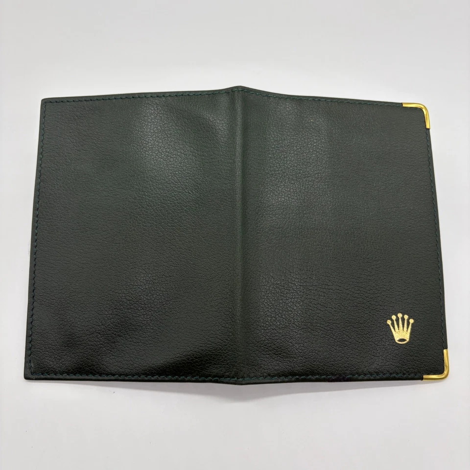 Rolex Leather Card Wallet Passport Holder Vintage Green 0068.08.05 Authentic! - Image 4 of 4
