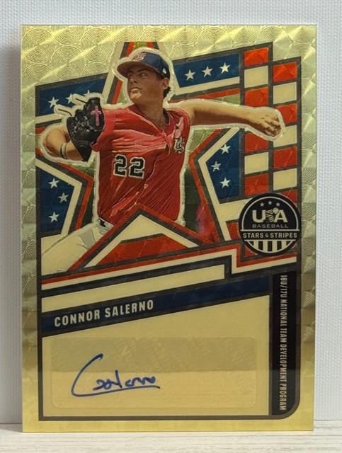 1/1 2026 Panini USA Baseball Stars & Stripes Connor Salerno #NTS-CS Gold Vinyl