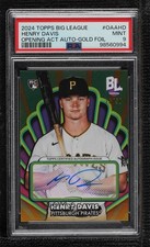 2024 Big League Opening Act Gold Foil 16/50 Henry Davis PSA 9 MINT Auto 0e2x