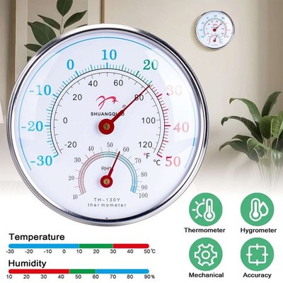 Indoor Outdoor Thermometer Large Wall Thermometer-Hygrometer Waterproof Meter US
