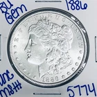1886 BU UNCIRCULATED MORGAN SILVER DOLLAR AUTHENTIC U.S. MINT FREE SHIPPING 5774