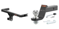 CURT Trailer Hitch Tow Kit w/ 2in Receiver, Ball Mount, Lock, Pin & Clip #13612