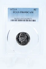 1972-S PCGS PR69DCAM Jefferson Nickel Proof 5C