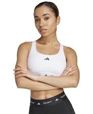 Adidas Women's Medium-Impact Logo-Band Sports Bra - White - S