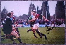 jamie salmon harlequins in action running during the match signed 12x8 photo