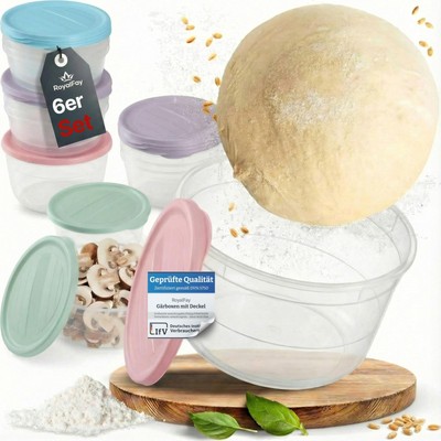 Piccolo Pizzakugelbox 6er Set mit Deckel Lebensmittelqualität re...
