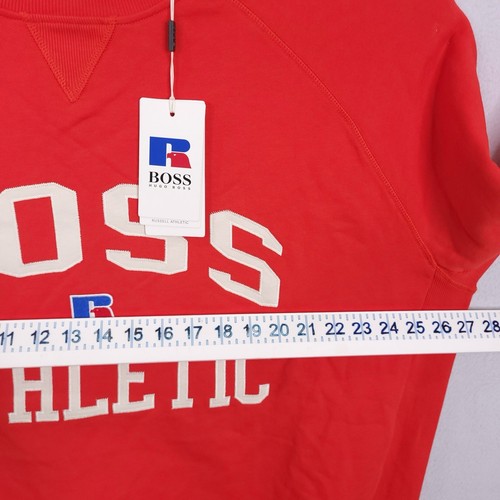 Hugo Boss X Russell Athletic Red Sweatshirt Big Logo Men’s Size XXL Ships Today! - Picture 7 of 12