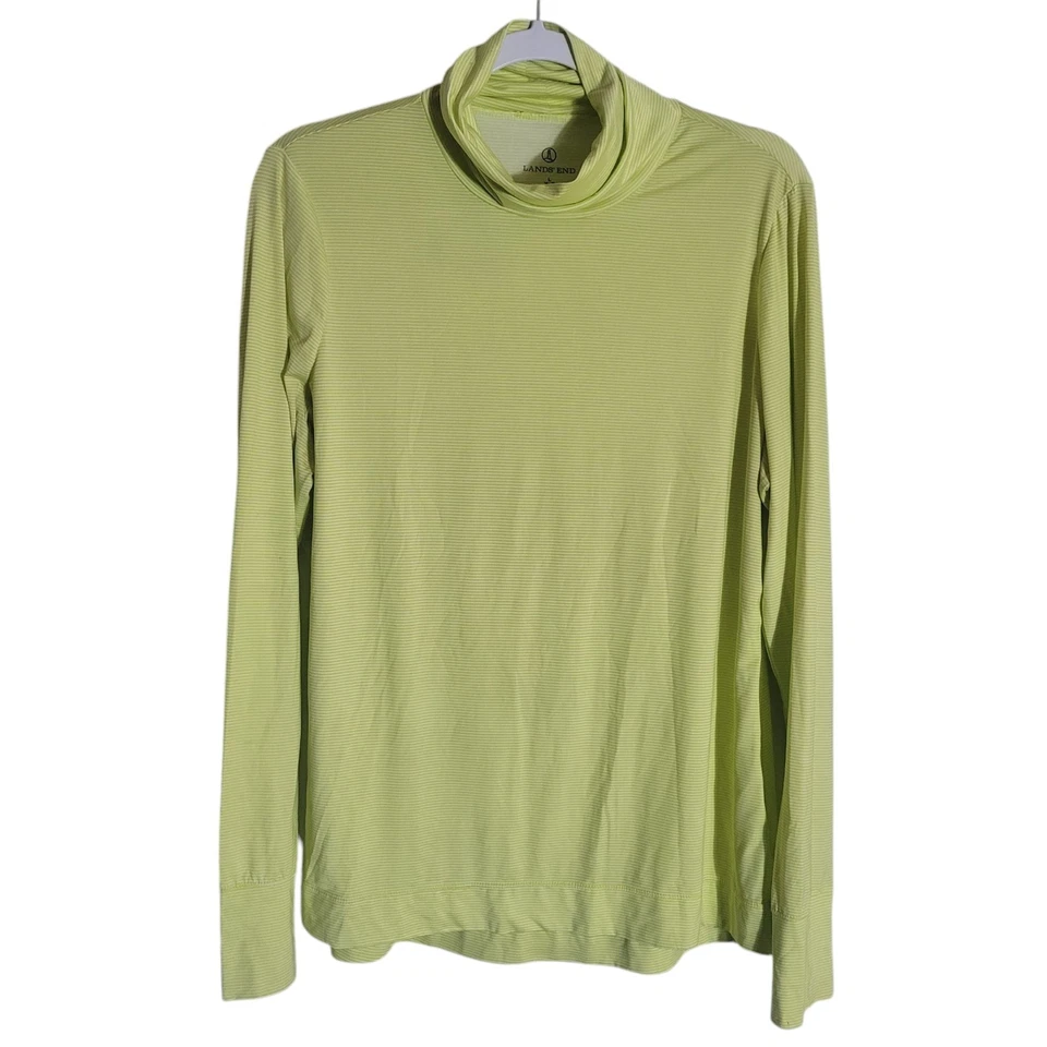 Lands End Striped Turtleneck Shirts Lot of 2 Women's Size Large Moisture Wicking - Image 4 of 4