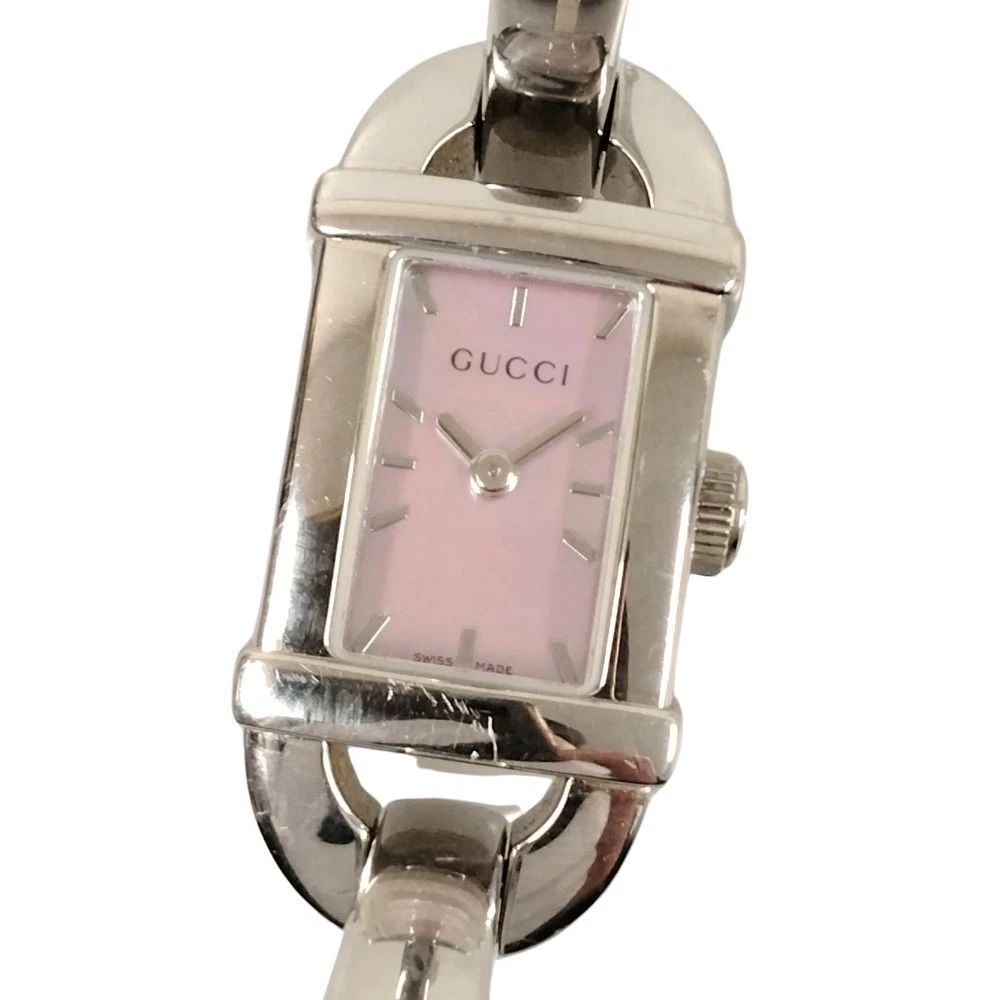 Montre Gucci 6800L cadran coque Qz bracelet argent / C345 occasion