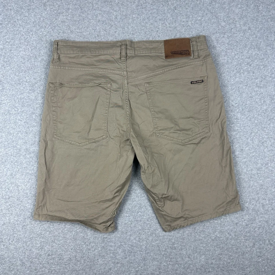 Volcom Solver Men's Light Weight 5 Pocket Shorts Size 34 Tan Zip Fly Stretch - Image 2 of 4