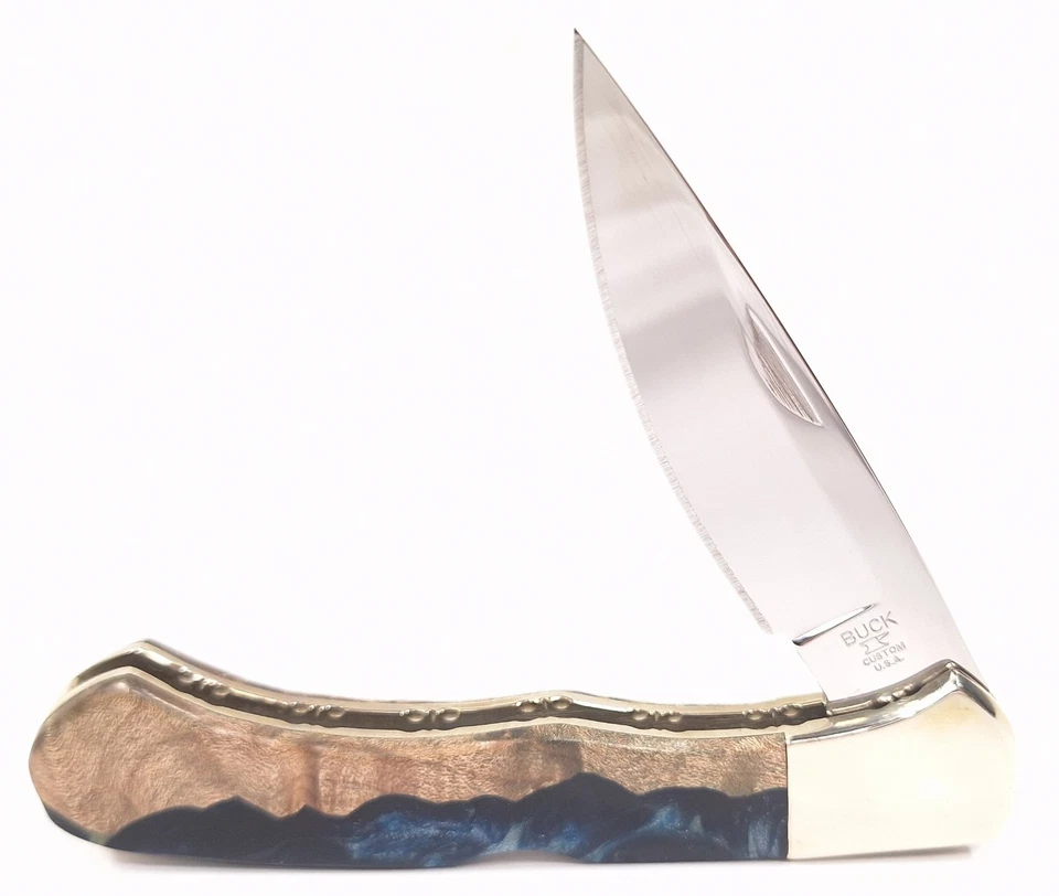 Navaja de bolsillo Buck Custom 2017 edición limitada con bloqueo de una sola hoja con caja 40957 Foto 3 de 4