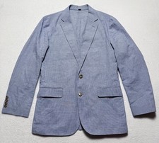 J.Crew Ludlow Blazer Men's 40R Blue Micro Houndstooth Somelos Linen Blend Career