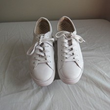 Taos Plim Sol Luxe Leather Lace Up Tennis Shoe White 9 Preowned