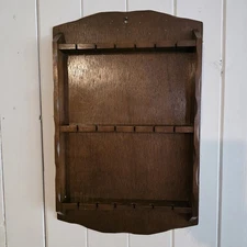 Wall Hanging Wooden 18 Spoon Wall Rack Collector Souvenir Display Holder Vintage