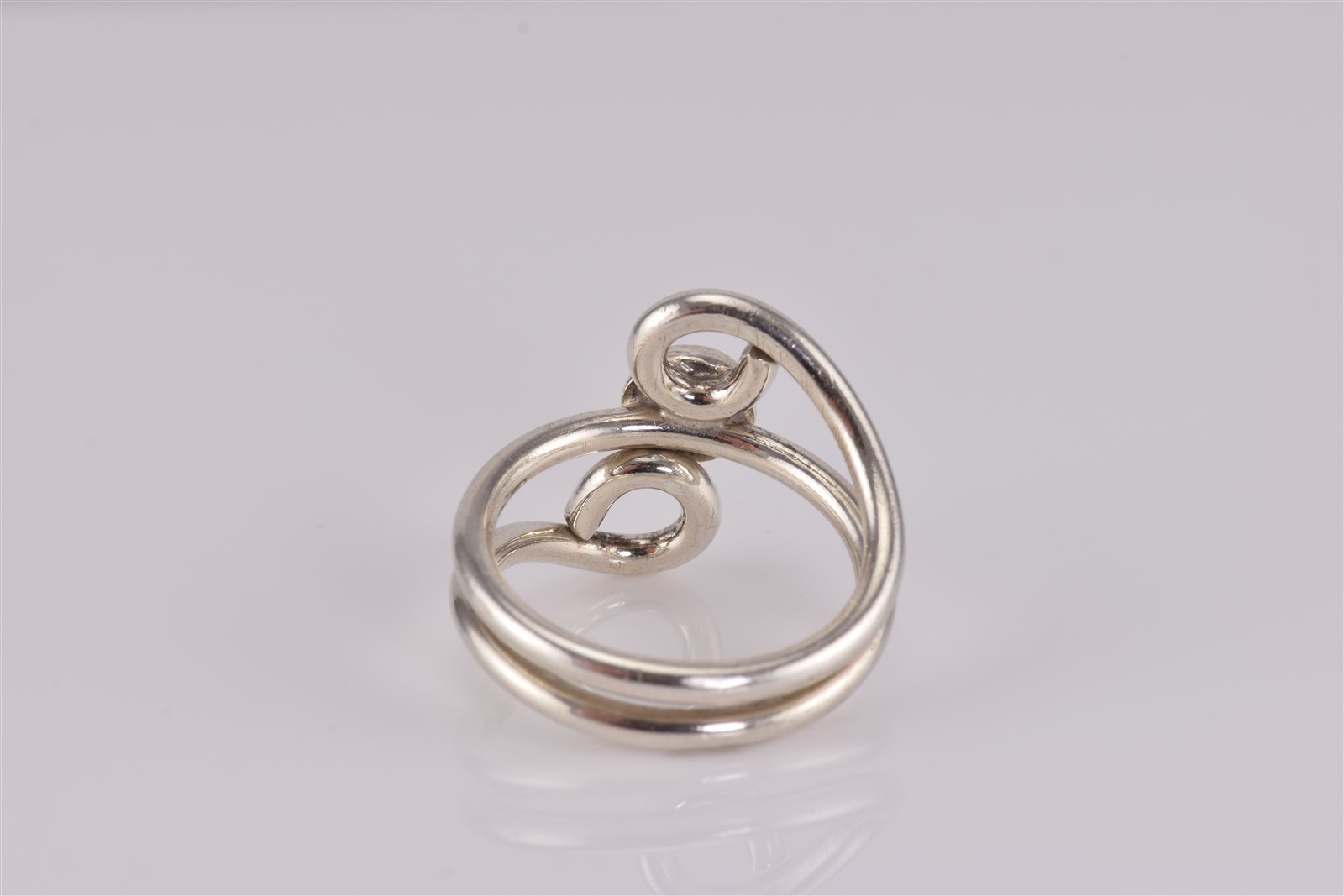 Sterling Silver Double Swirled Loop Polished Butt… - image 4