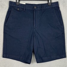 NEW Banana Republic Shorts Mens 32 Lived-In Navy Blue Chino Stretch Flat Front