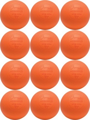 Champion Sports Official Size Rubber Lacrosse Ball, Orange (12-Pack)