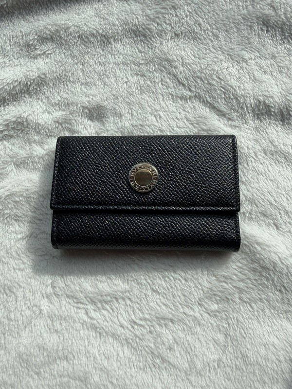 Bvlgari Black Leather 6-Key Holder