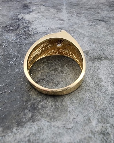 14k .585 Gold .3 ct Diamond Solitaire Two Tone Sz 10 Ring Au 2549 - Picture 6 of 12