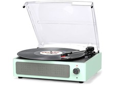 R608 3-SPEED AUX RCA BLUETOOTH BUILD-IN SPEAKERS RECORD PLAYER PALE GREEN