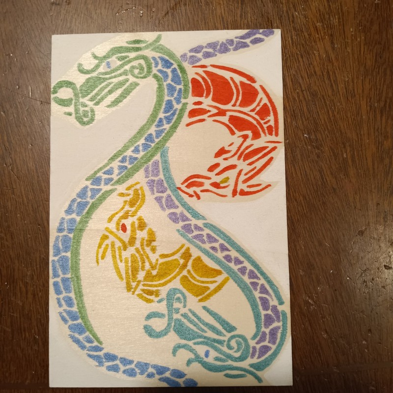 Viking Dragon Painting On Wood 6x4