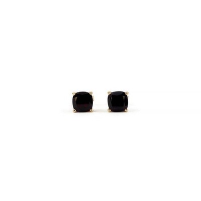 Natural Garnet Gemstone Studs Earrings Solid 14k Yellow Gold Earrings 