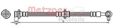 Original METZGER Bremsschlauch 4111228 für Nissan