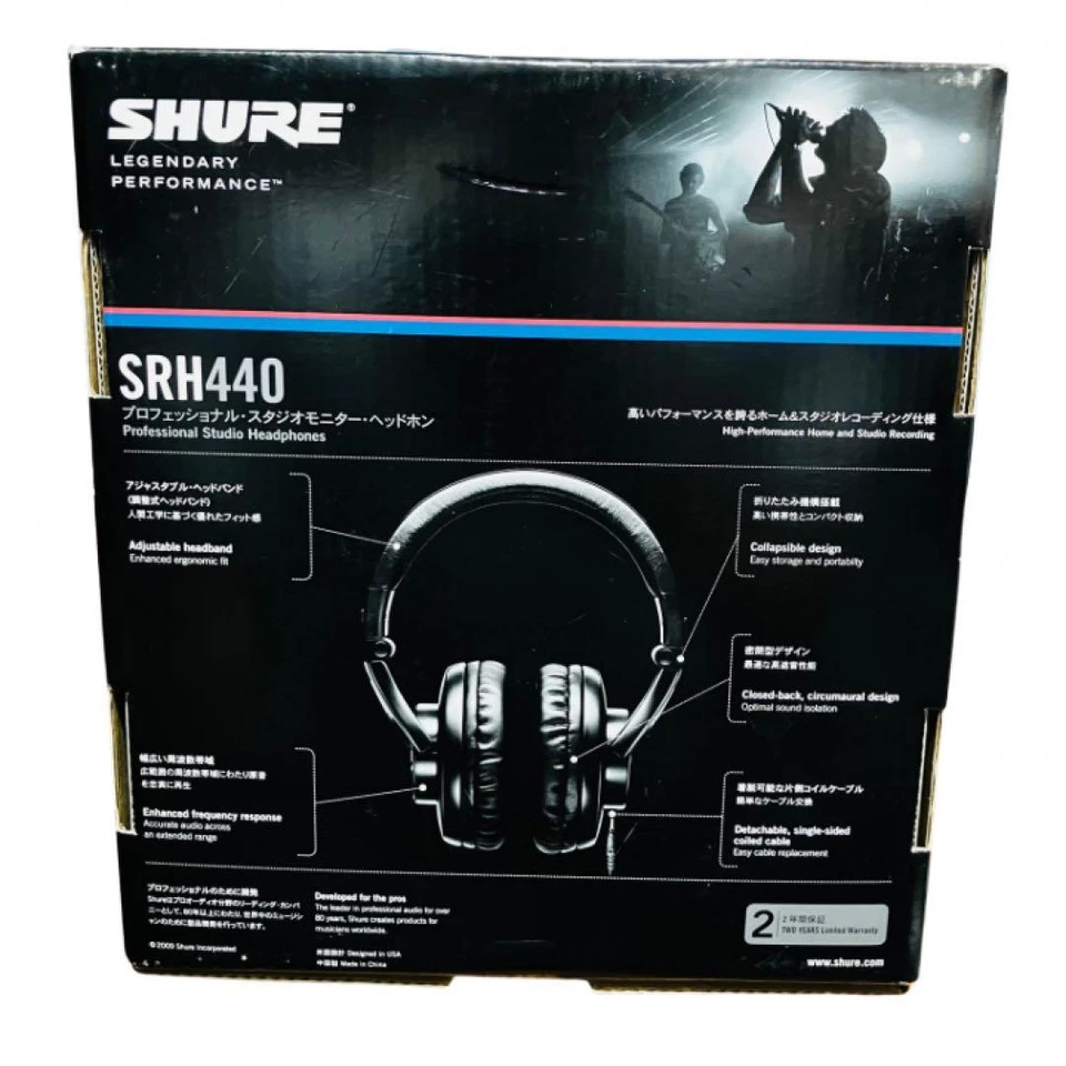 Shure SRH440 Studio Headphones High-Precision Audio Used Certified - Image 2 of 4