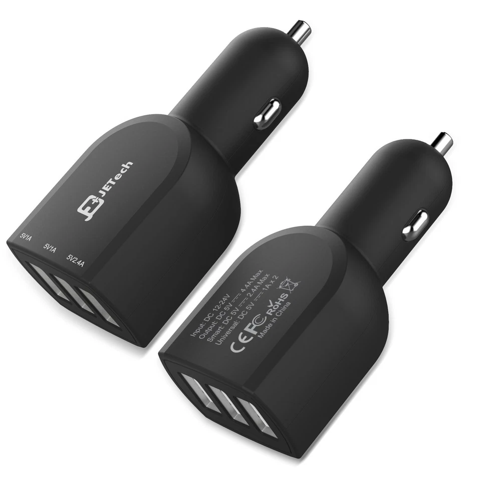 JETech Car Charger with 3-Port USB 4.4A Rapid Cigarette Charger - Image 3 of 4
